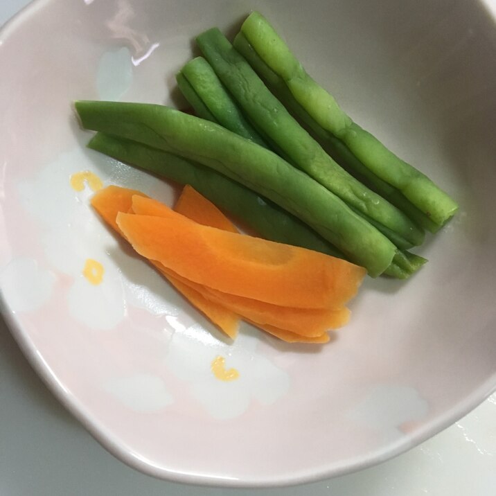 いんげんと人参の温野菜(^○^)